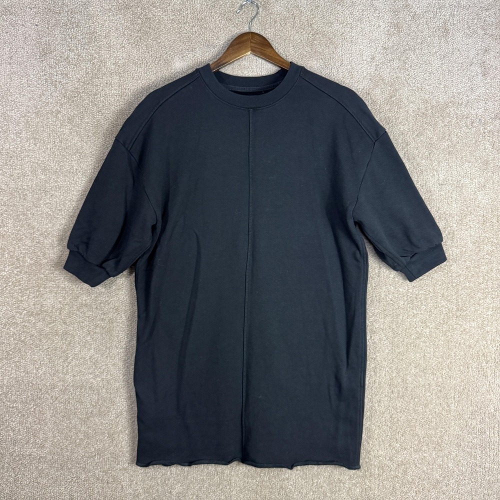 Everlane Dress Womens XS Black Organic Cotton Sweatshirt Track Tunic Casual